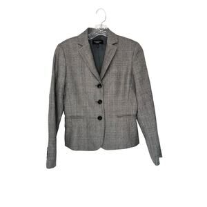 Talbots Blazer Black Plaid Business Office‎ Work Career Preppy Corporate Size 8